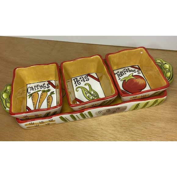 Pacific Enterprises vegetable Serving Dish 4 parts New in box Mercedes Banz - Picture 2 of 9